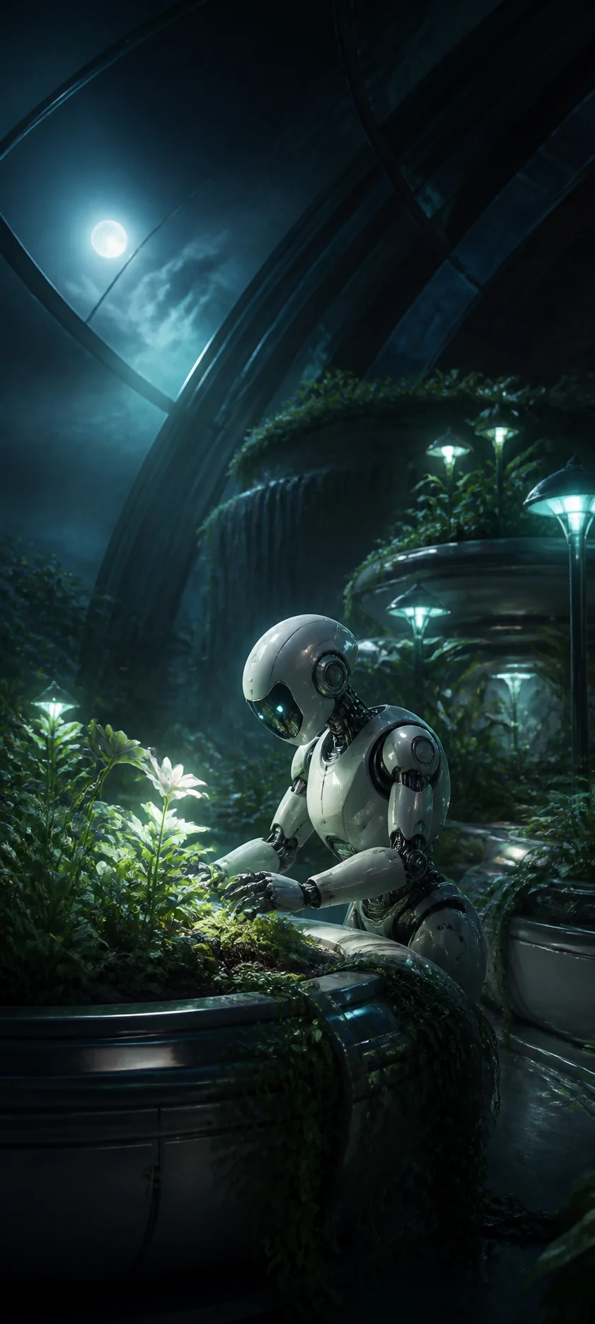 Moonlit Realm Robot Garden