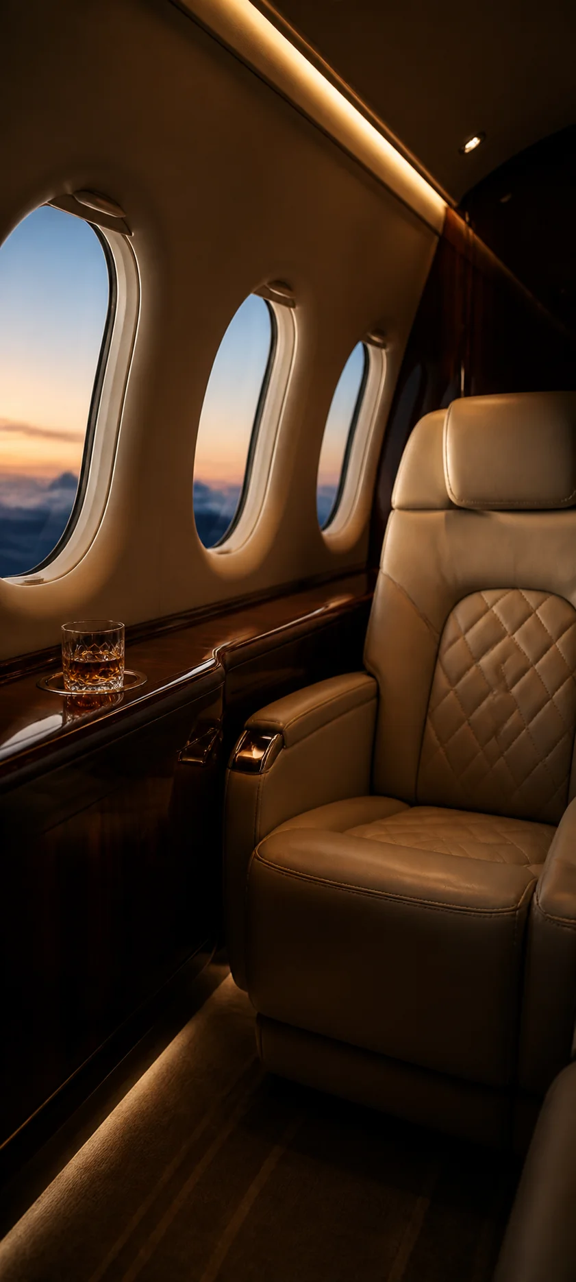 Blue Hour Private Jet Cabin