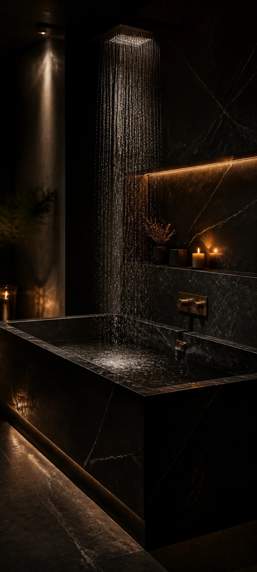 Editorial Detail Black Marble Bath