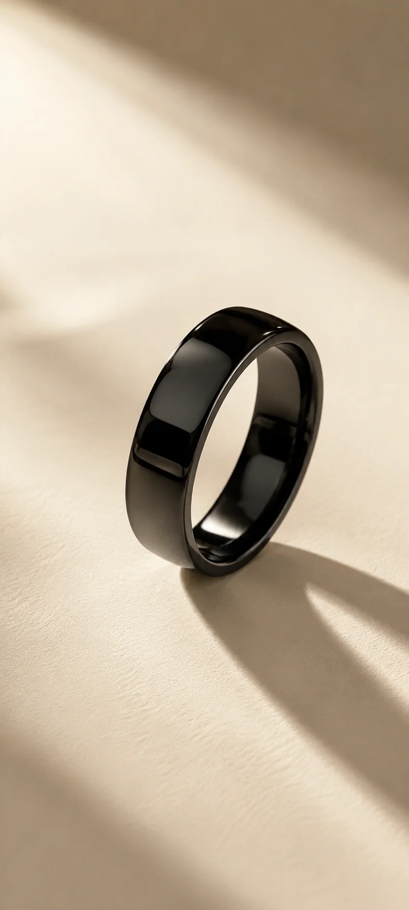 Black Ceramic Ring Sunlight