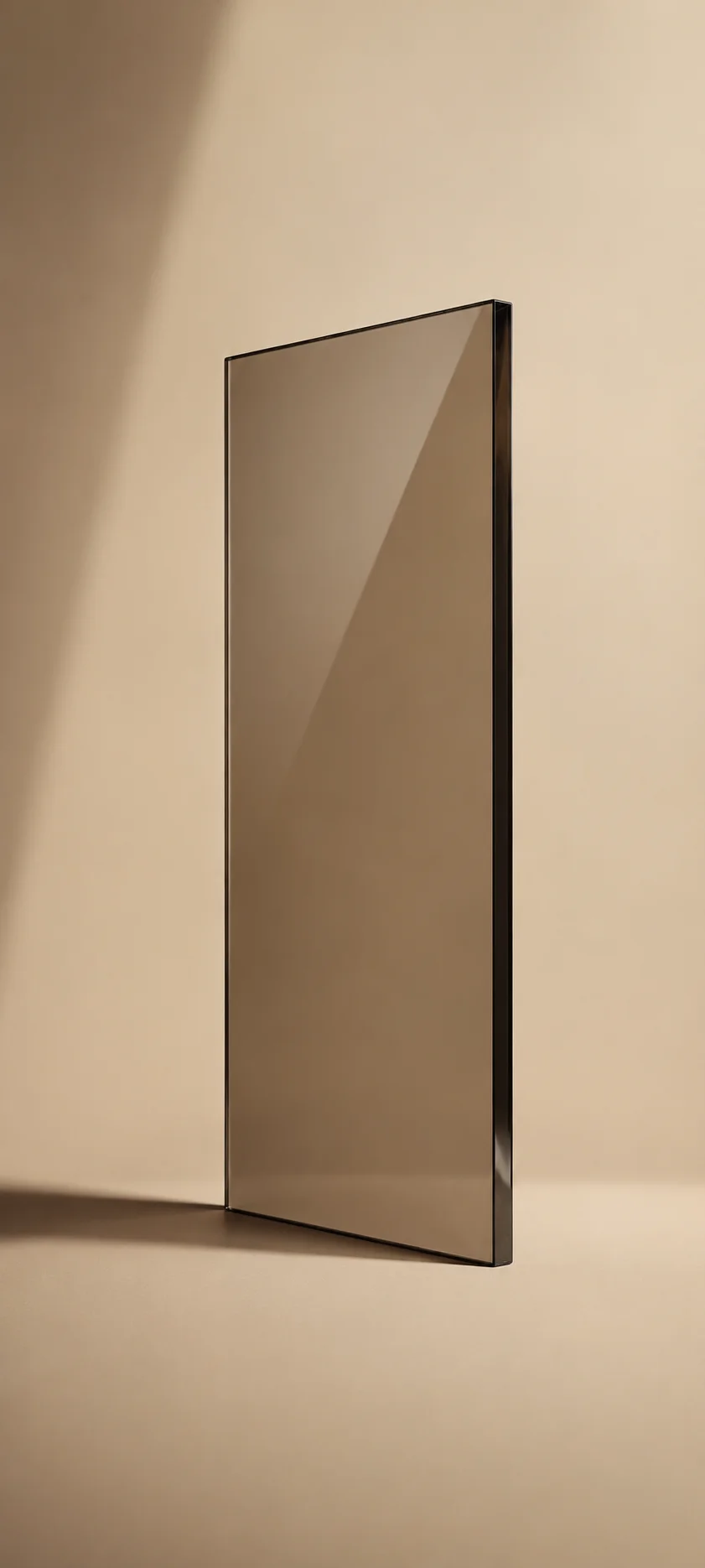 Bronze Glass Panel Leaning