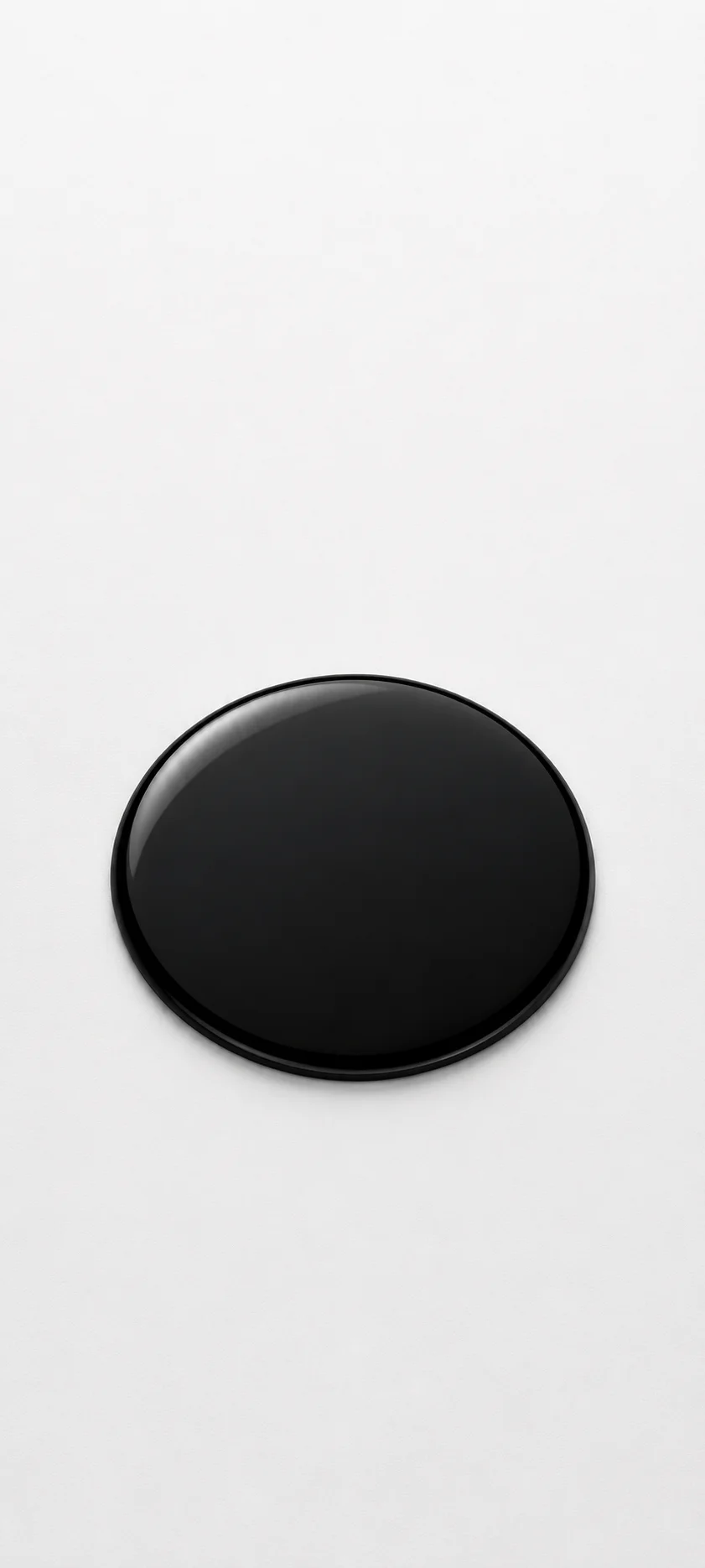 Glossy Black Disc On White