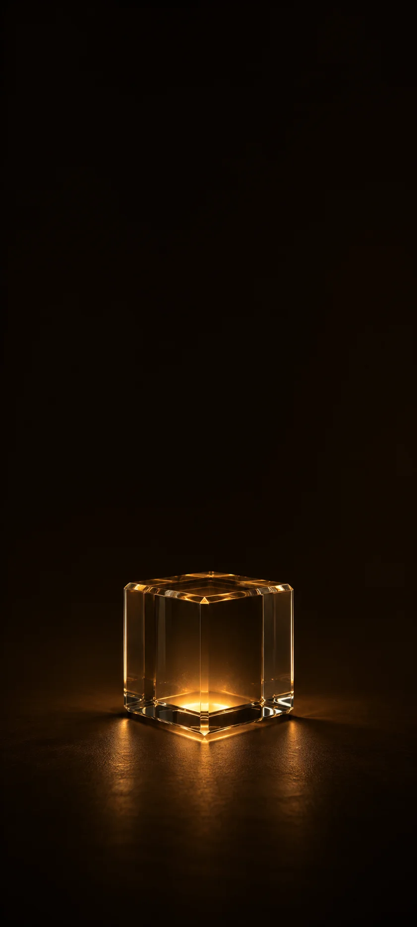 Glowing Glass Cube Dark