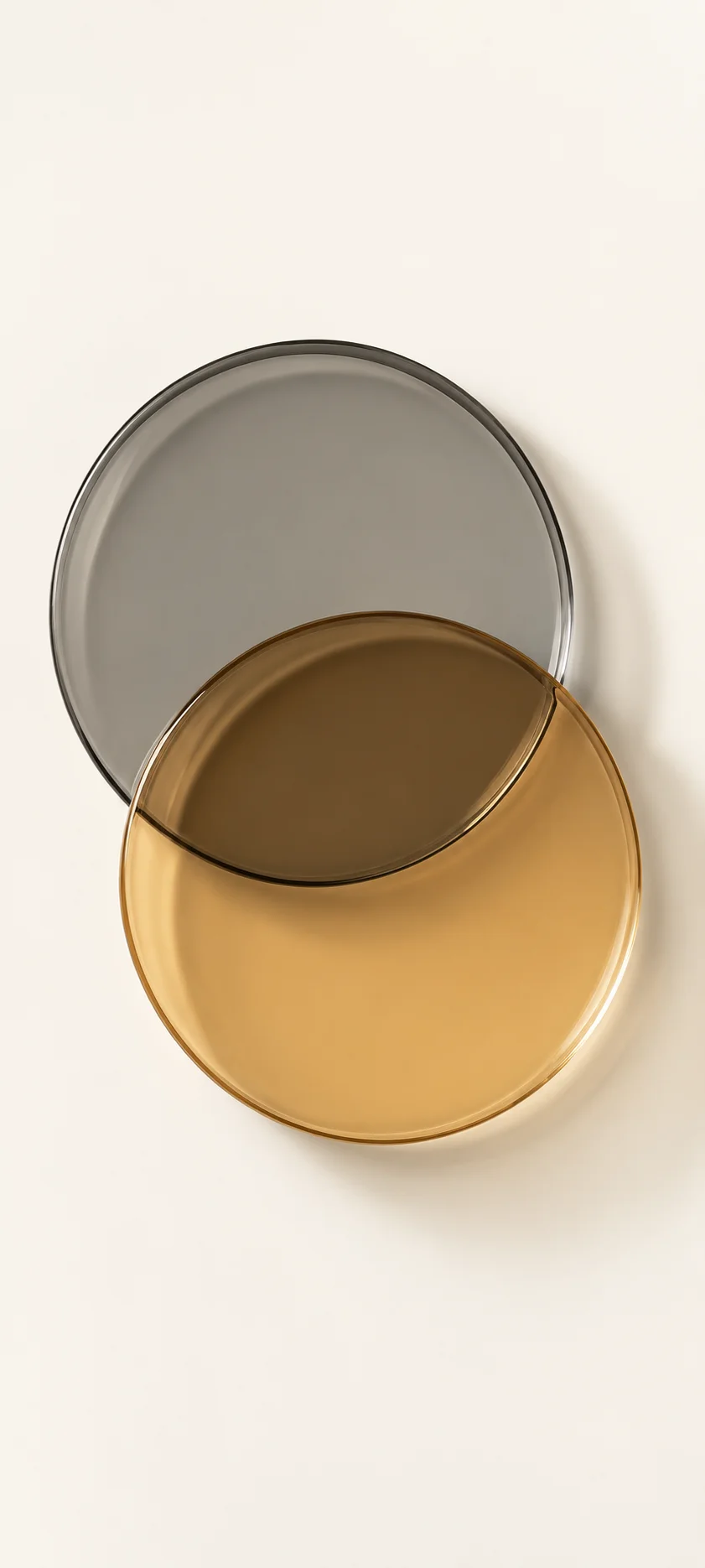 Overlapping Grey Amber Discs Cream