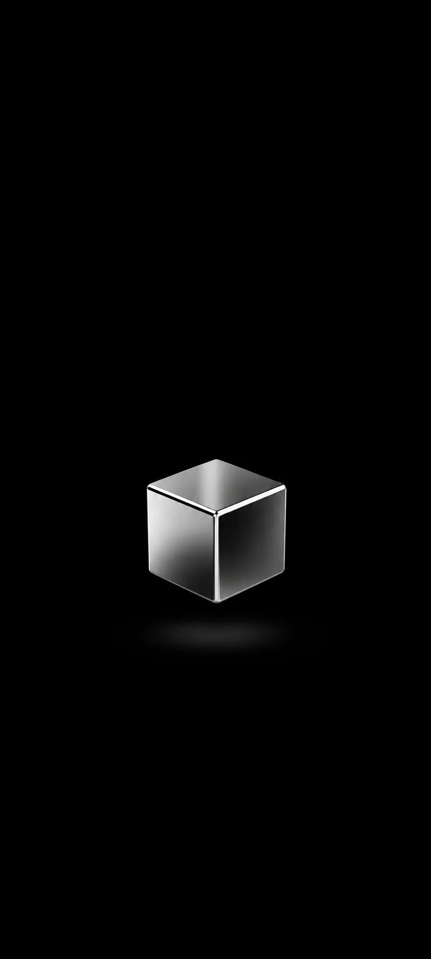 Silver Cube Floating Black