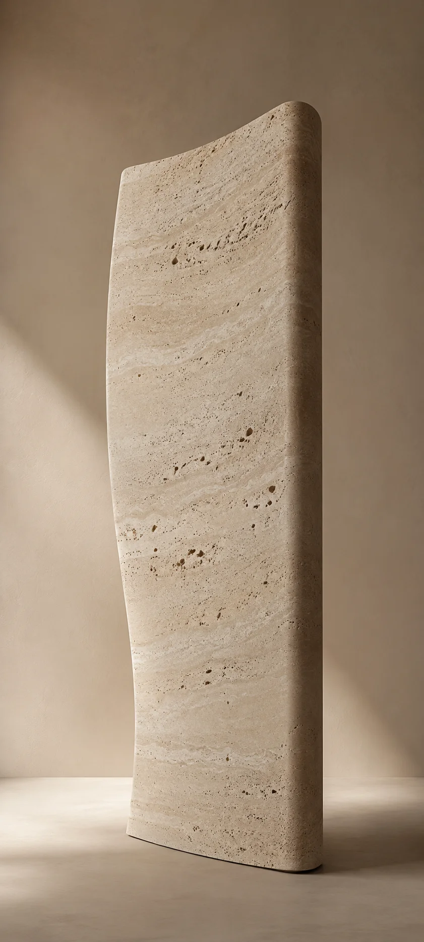 Travertine Curved Slab Beige