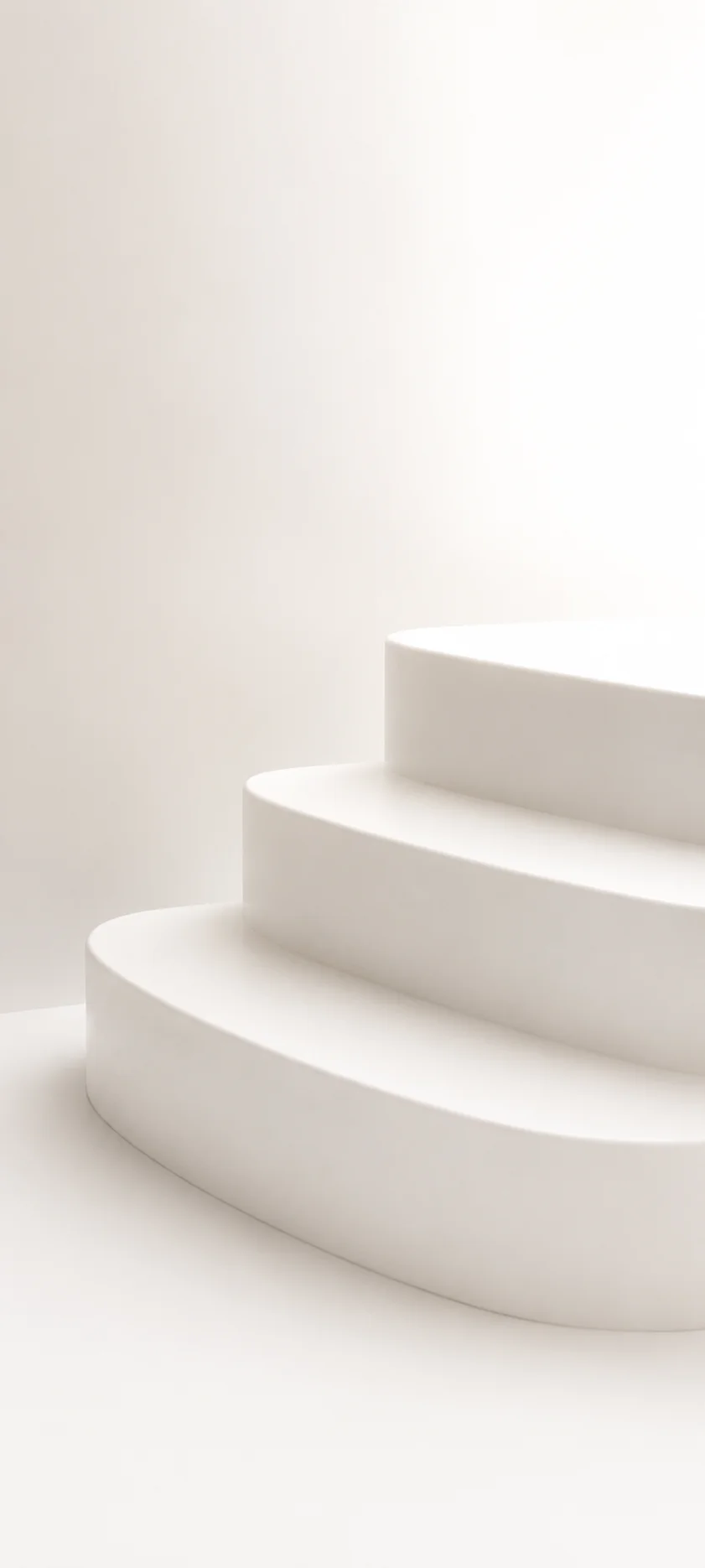 White Curved Podium Steps