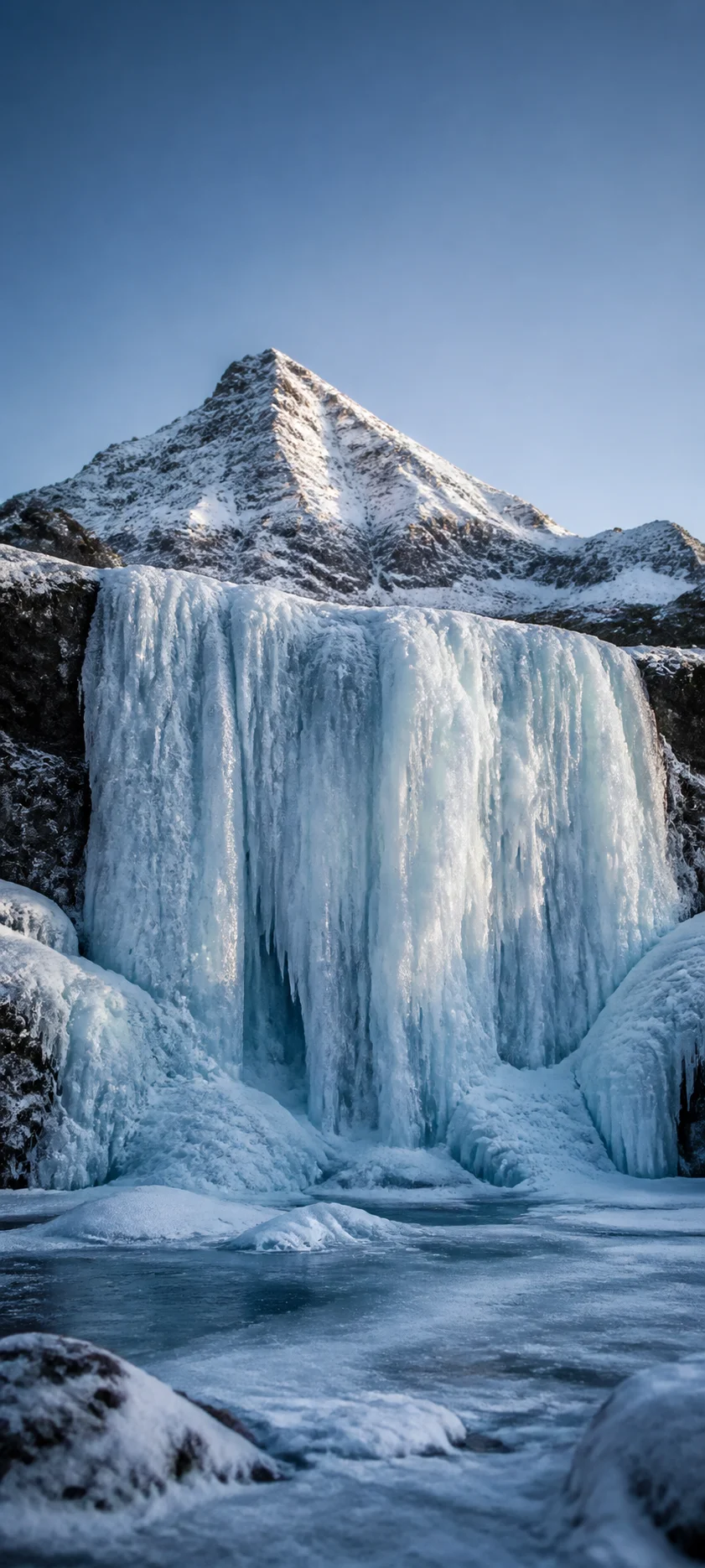 Frozen Falls And Summit