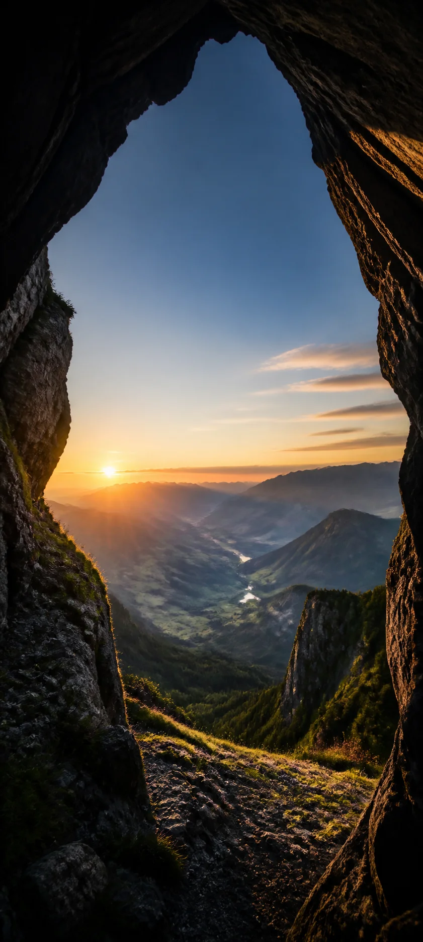 Sunrise From Mountain Cavern