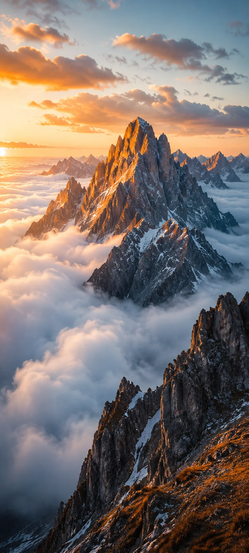 Mountain Peaks Above Clouds