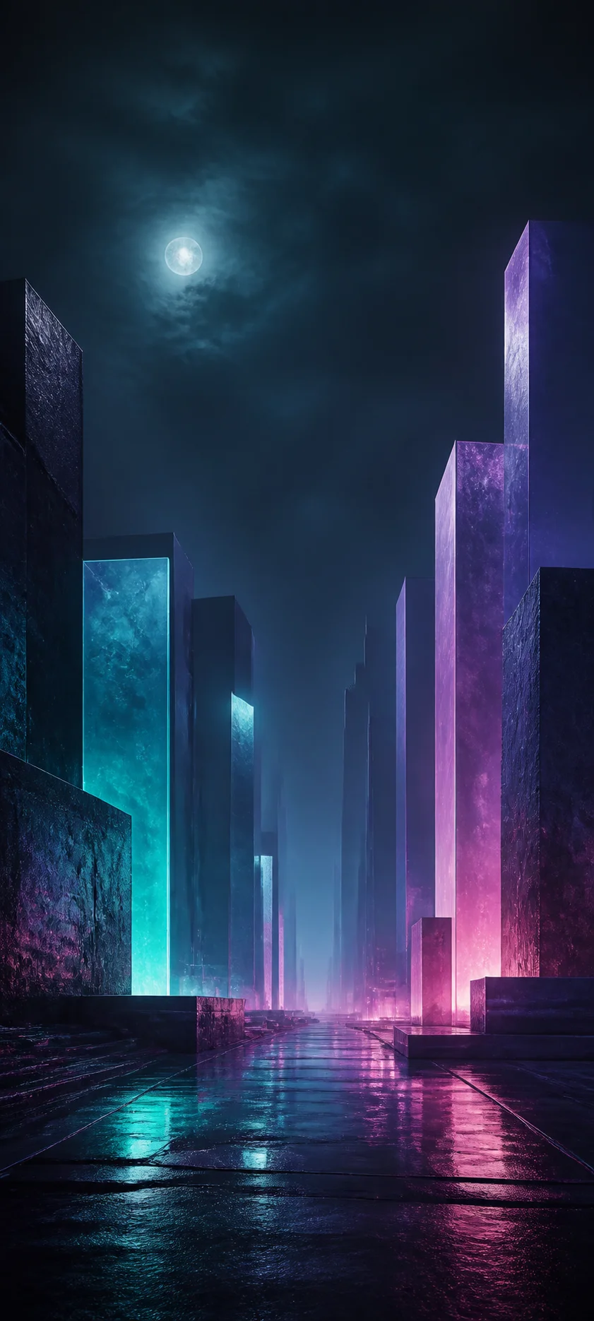 Moonlit Realm Holographic Street