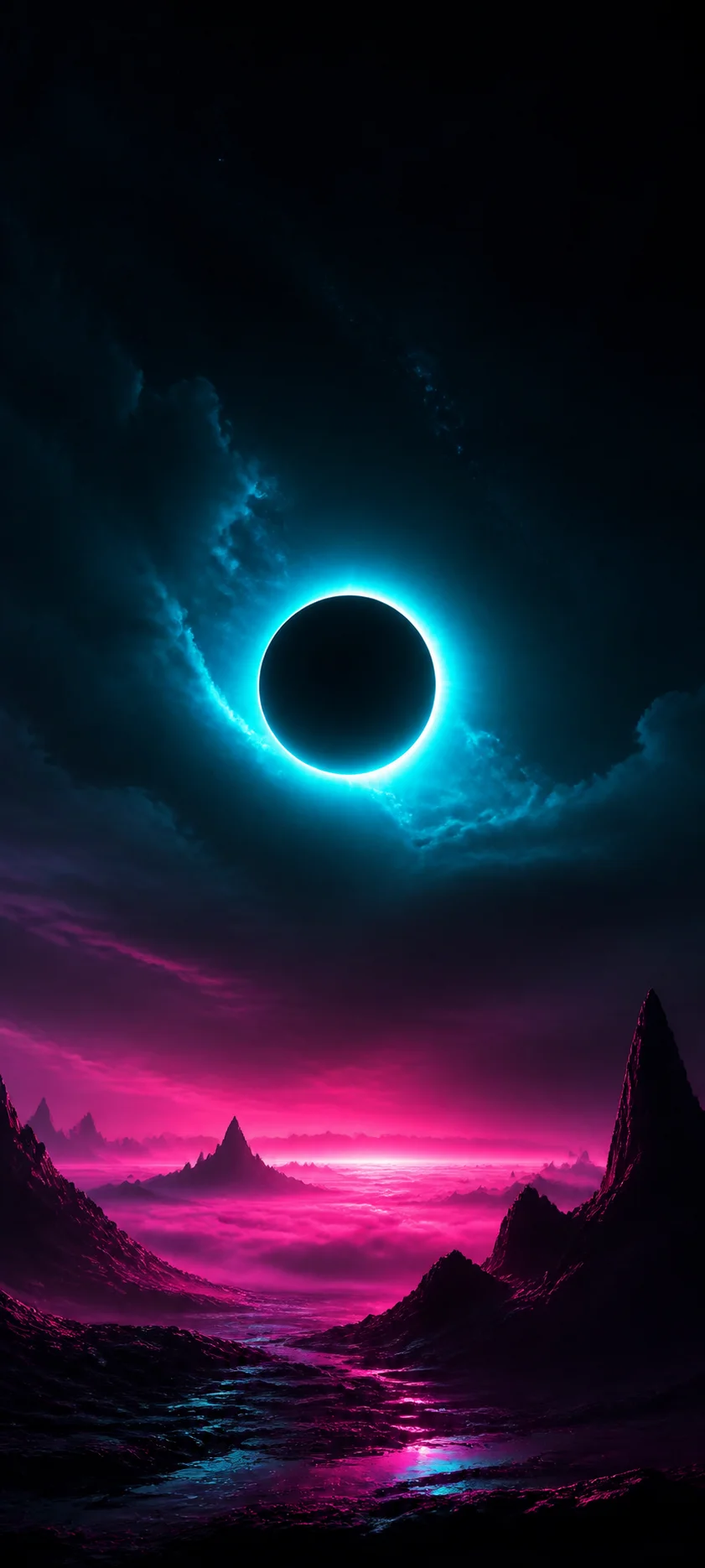 Moonlit Realm Neon Eclipse