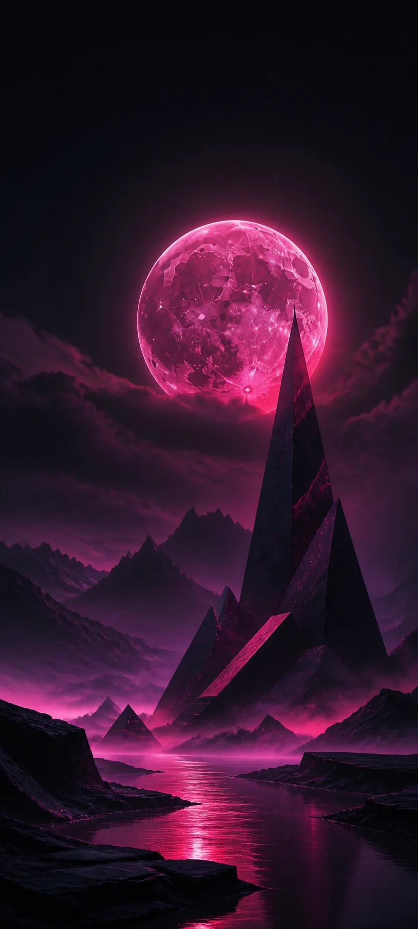 Moonlit Realm Neon Moon