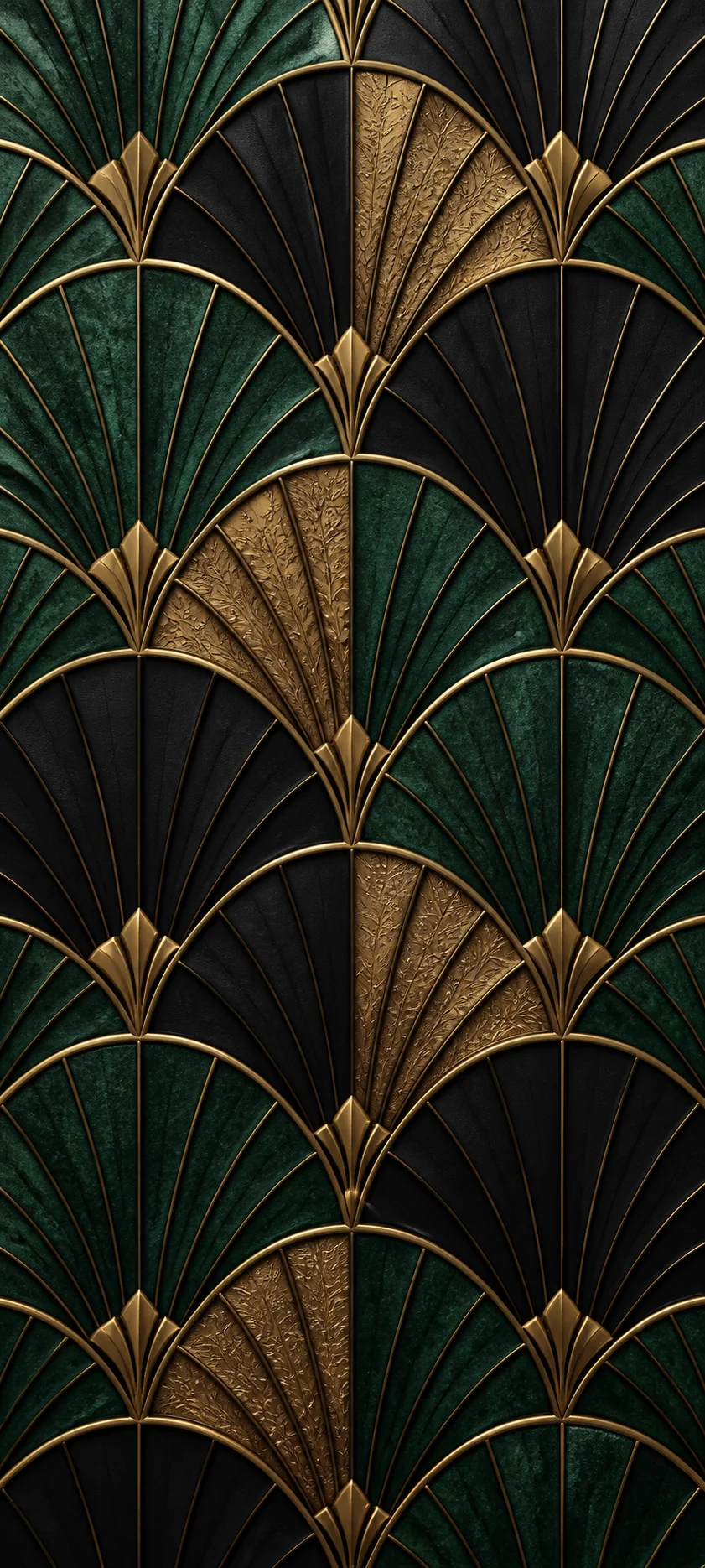 Embossed Luxe Art Deco Fans