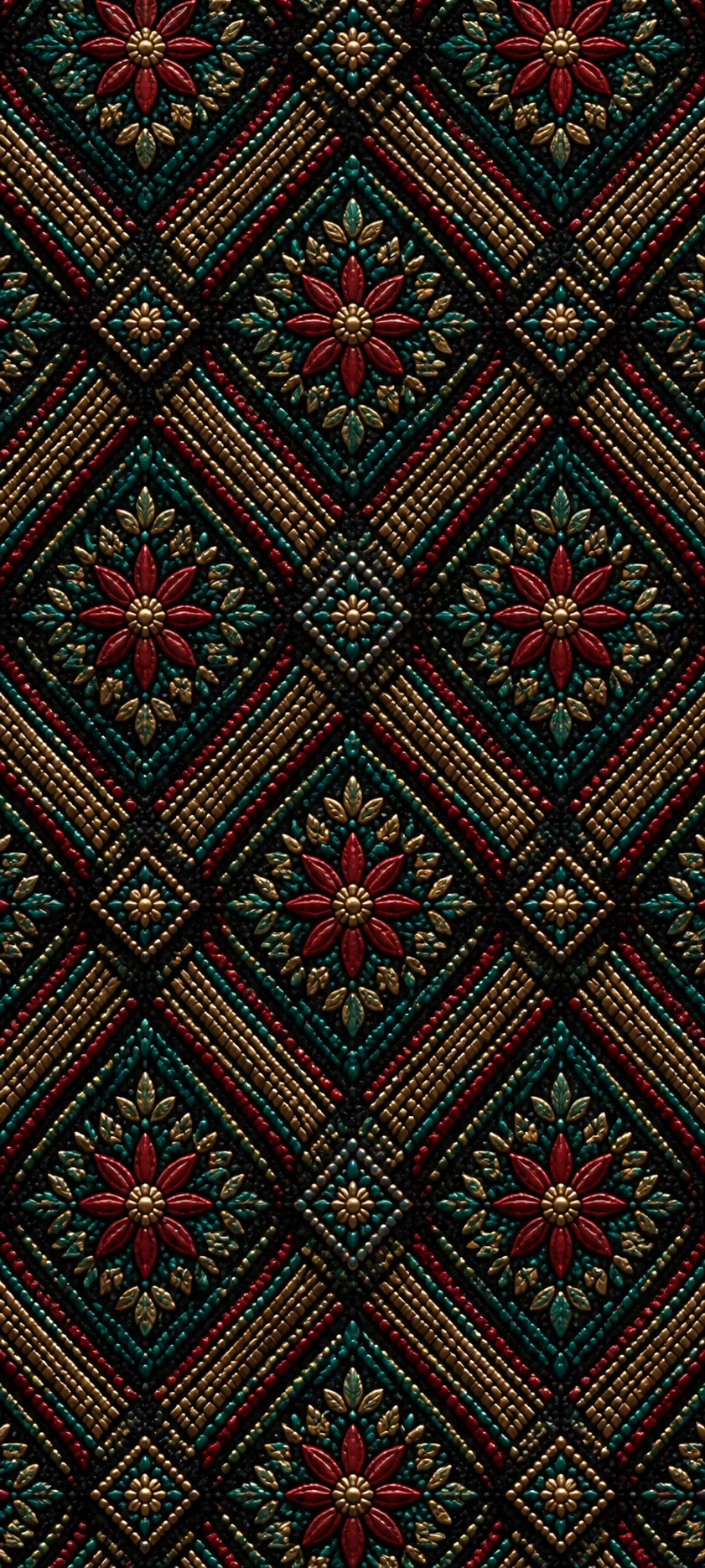 Embossed Luxe Beaded Geometry