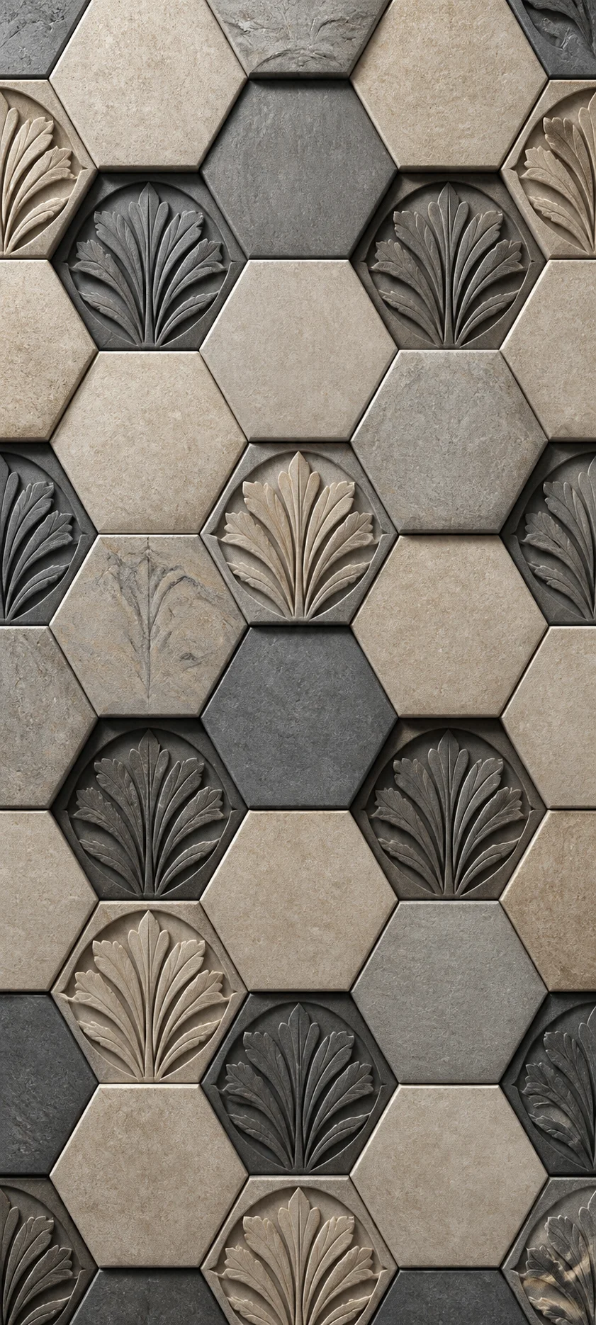 Embossed Luxe Hexagonal Stone