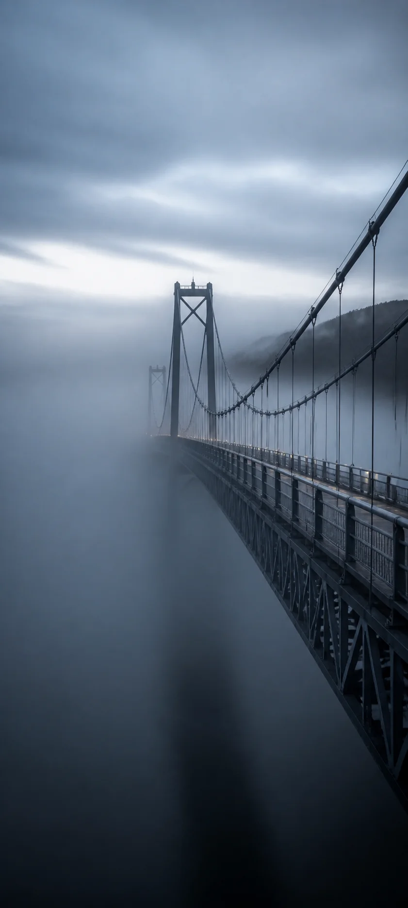 Blue Hour Fog Bridge