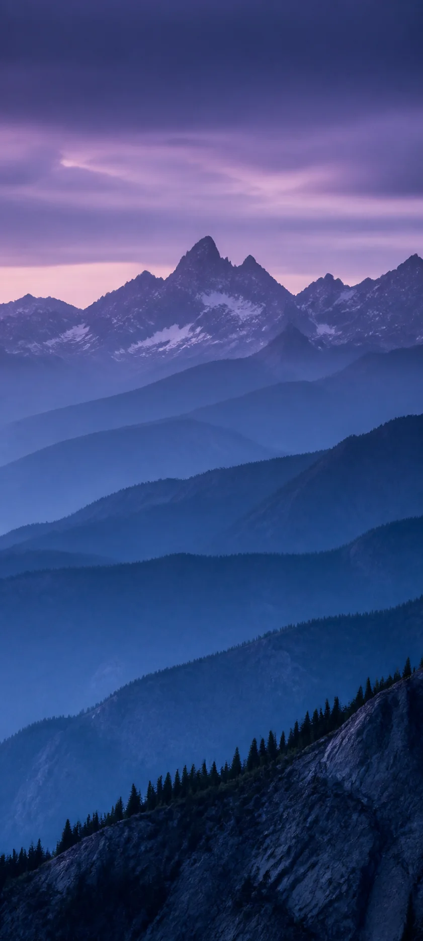 Blue Hour Mountain Layers