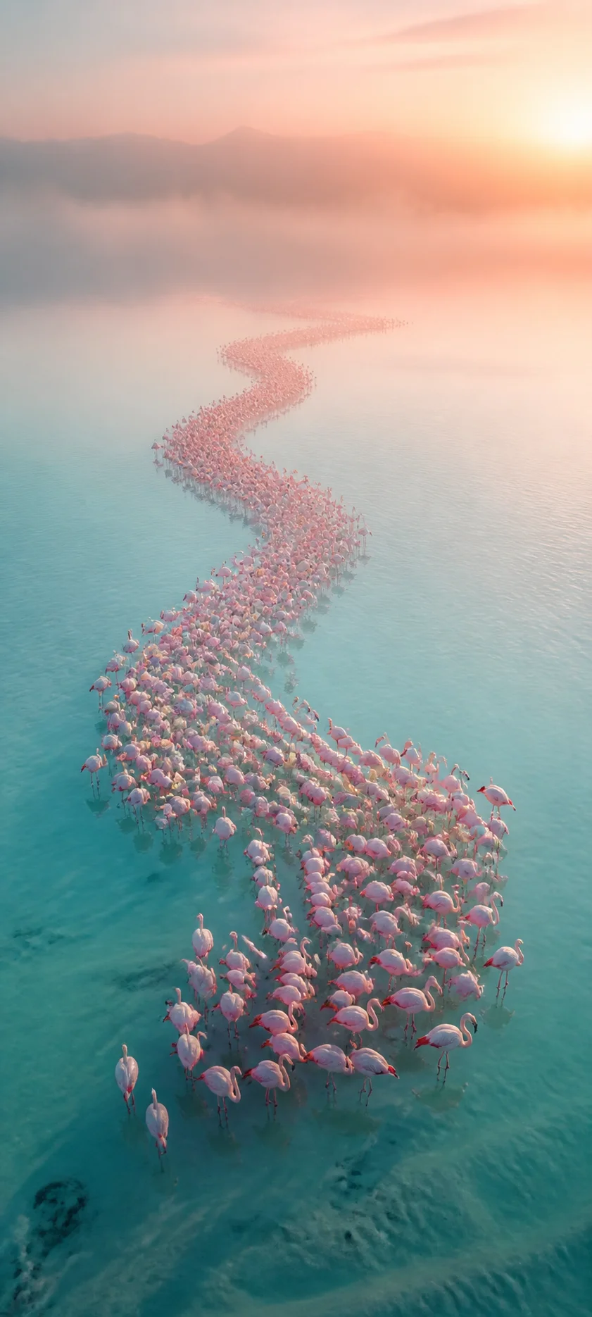 Cinematic Dawn Flamingo Pattern