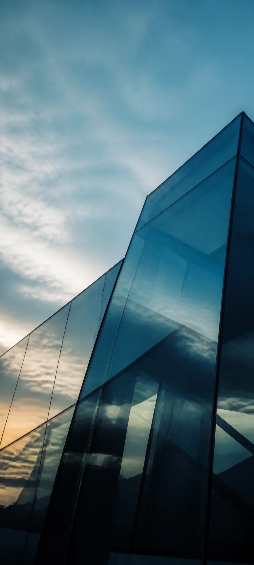Cinematic Dawn Glass Facade