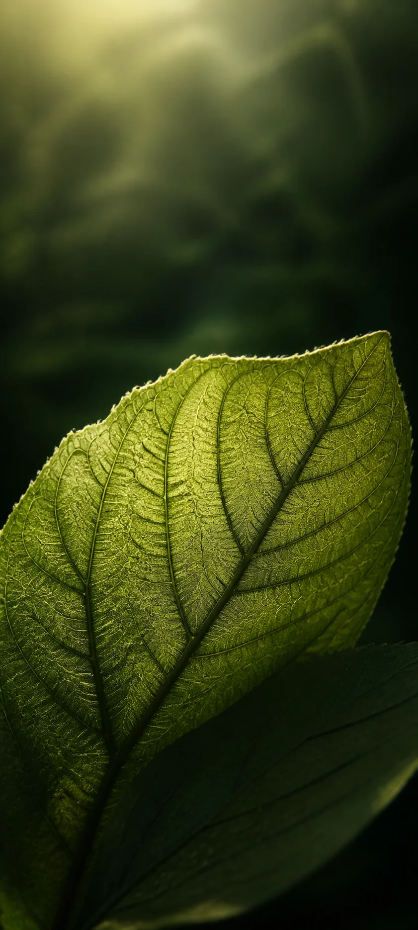 Cinematic Dawn Macro Leaf Veins