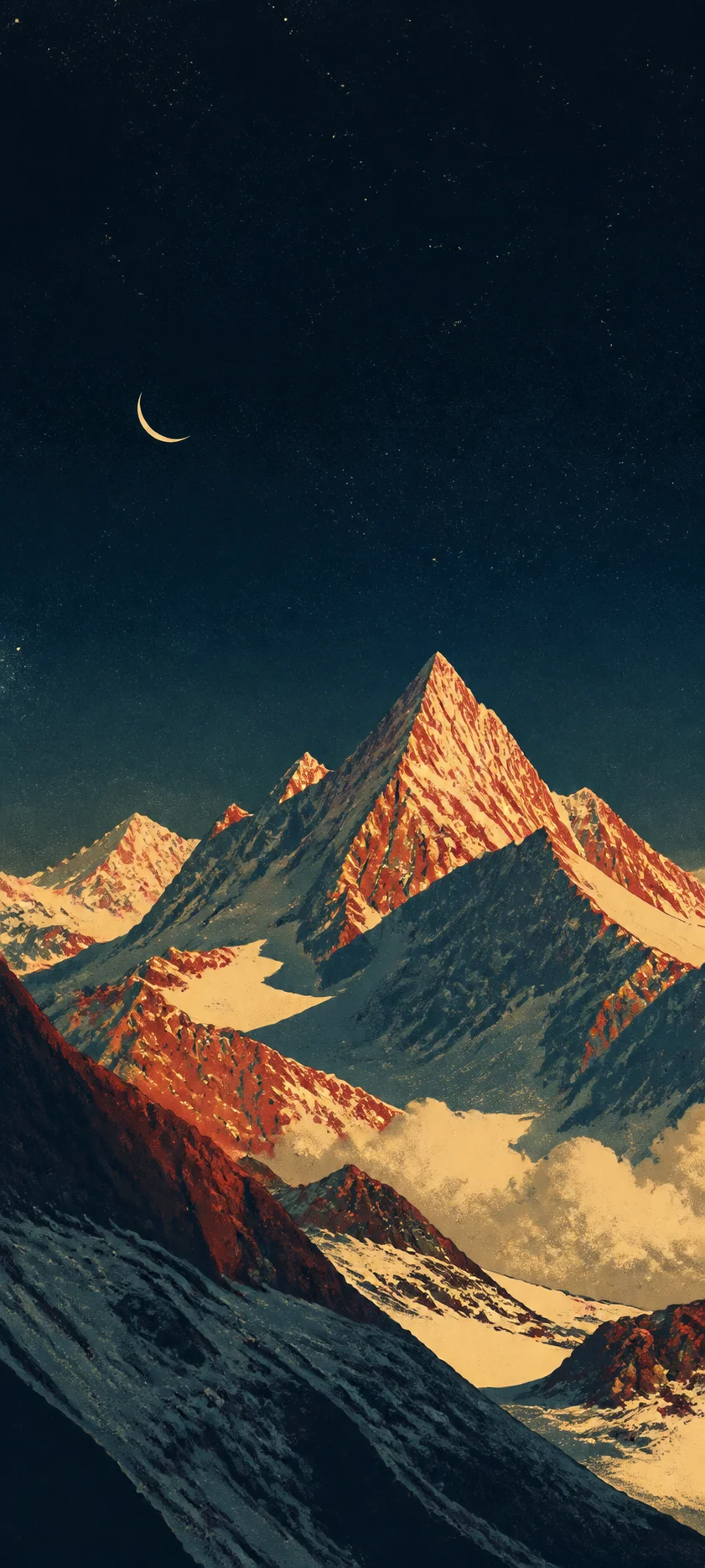Analog Night Travel Poster Alps