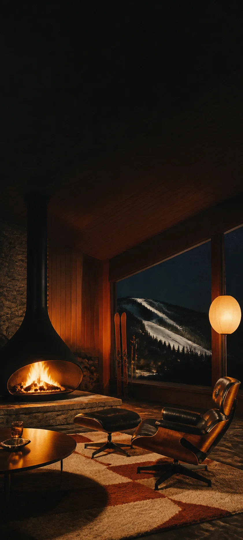 Analog Night Vintage Ski Lodge