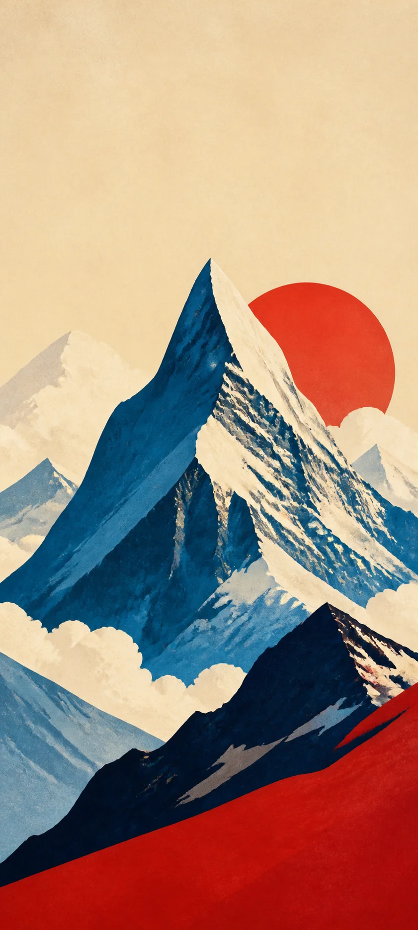 Retro Minimal Travel Poster Alps