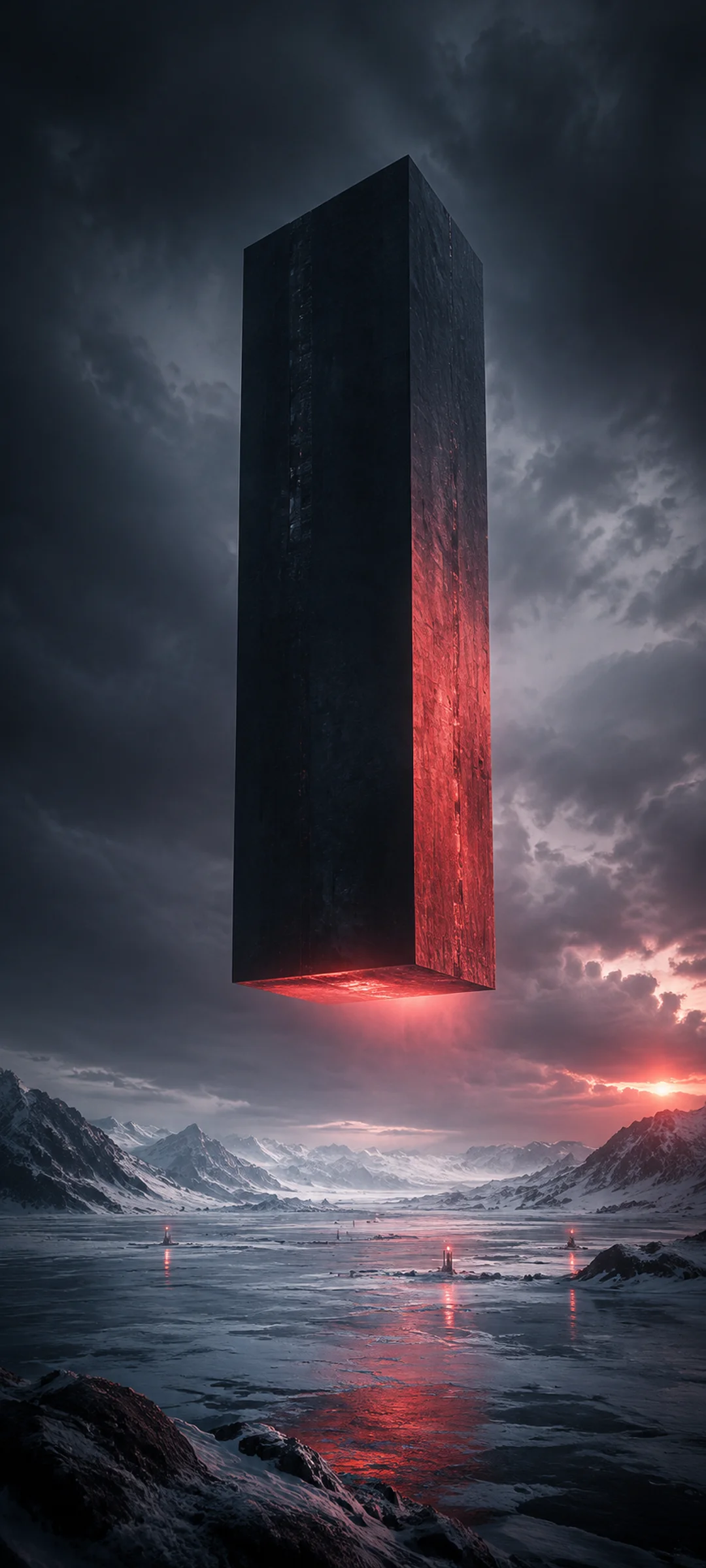 Black Monolith Red Emergency Storm