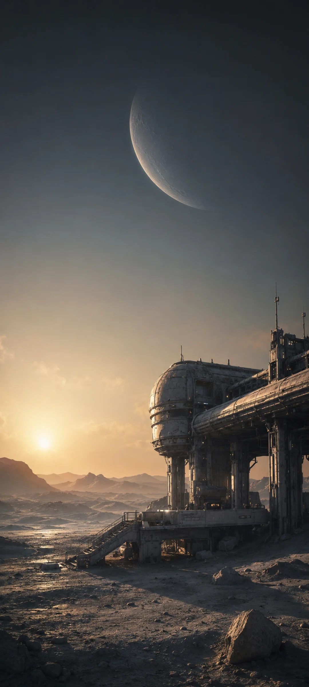 Lunar Station Alien Sunrise