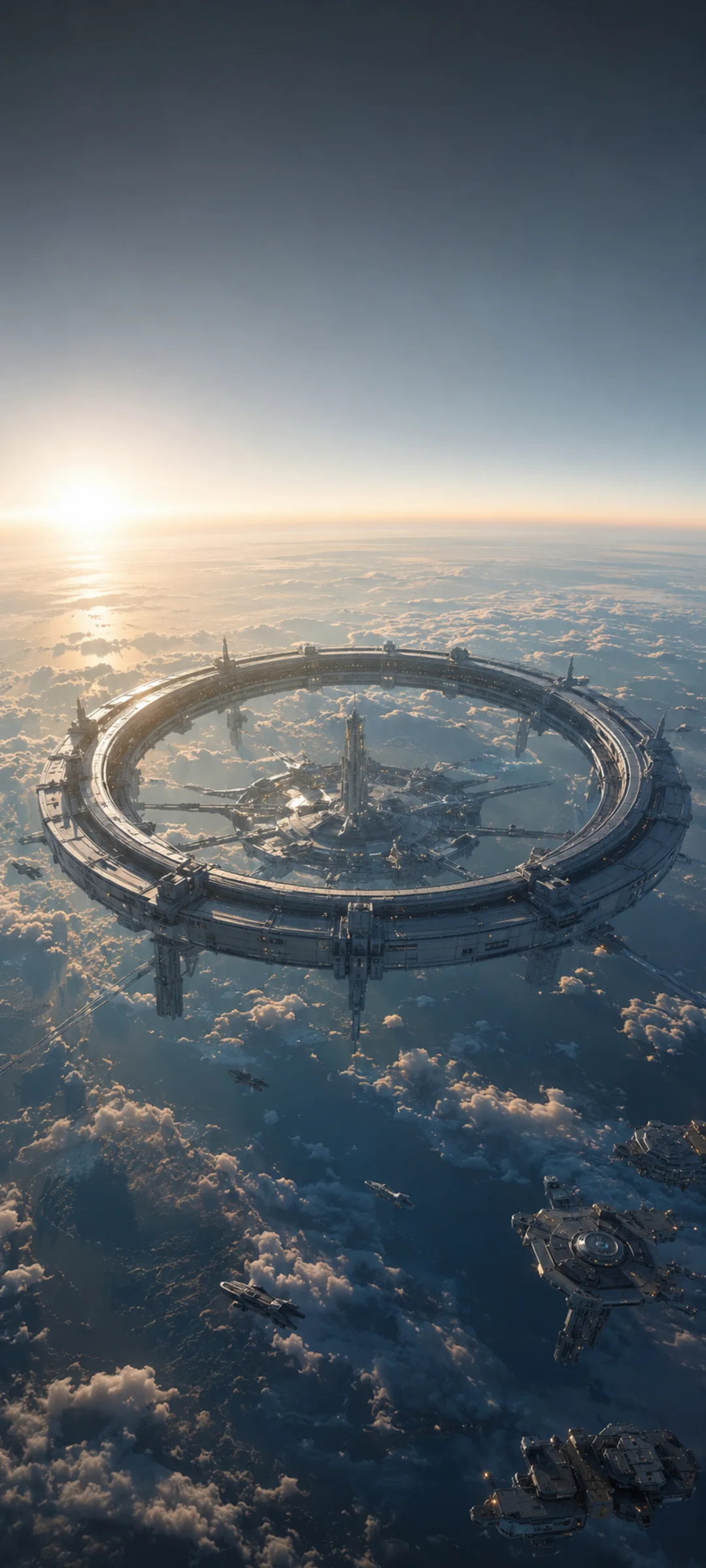 Orbital Ring Alien Sunrise