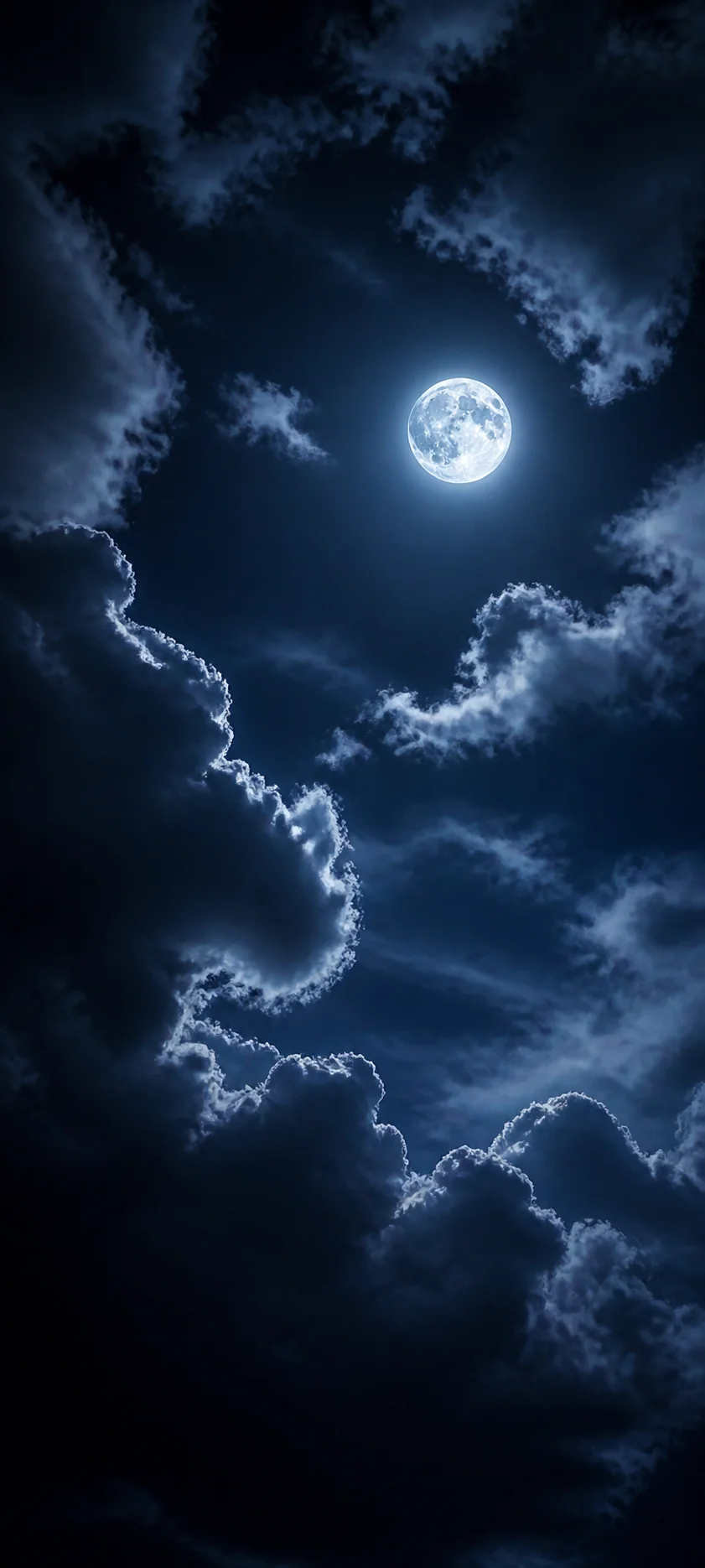 Blue Hour Moonlit Clouds
