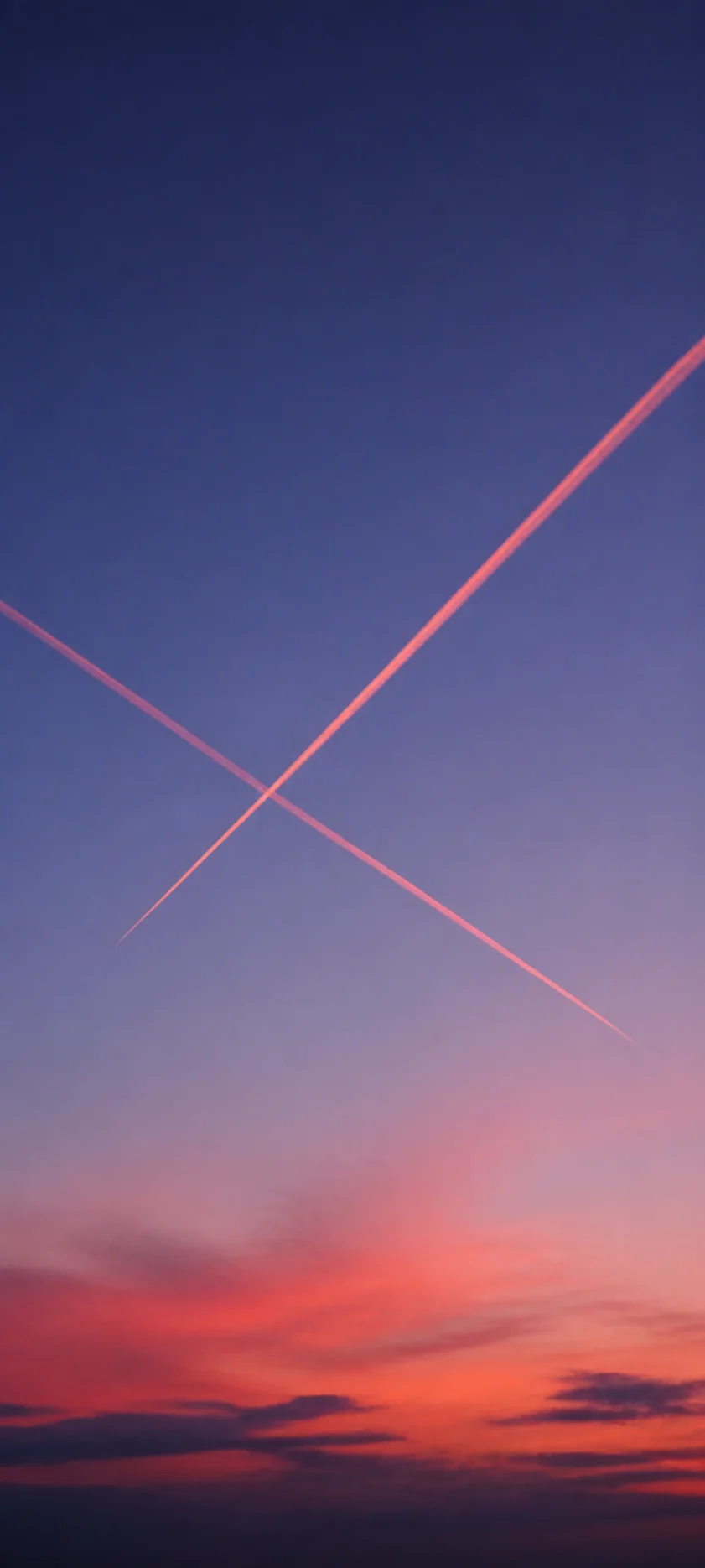 Blue Hour Pink Contrails
