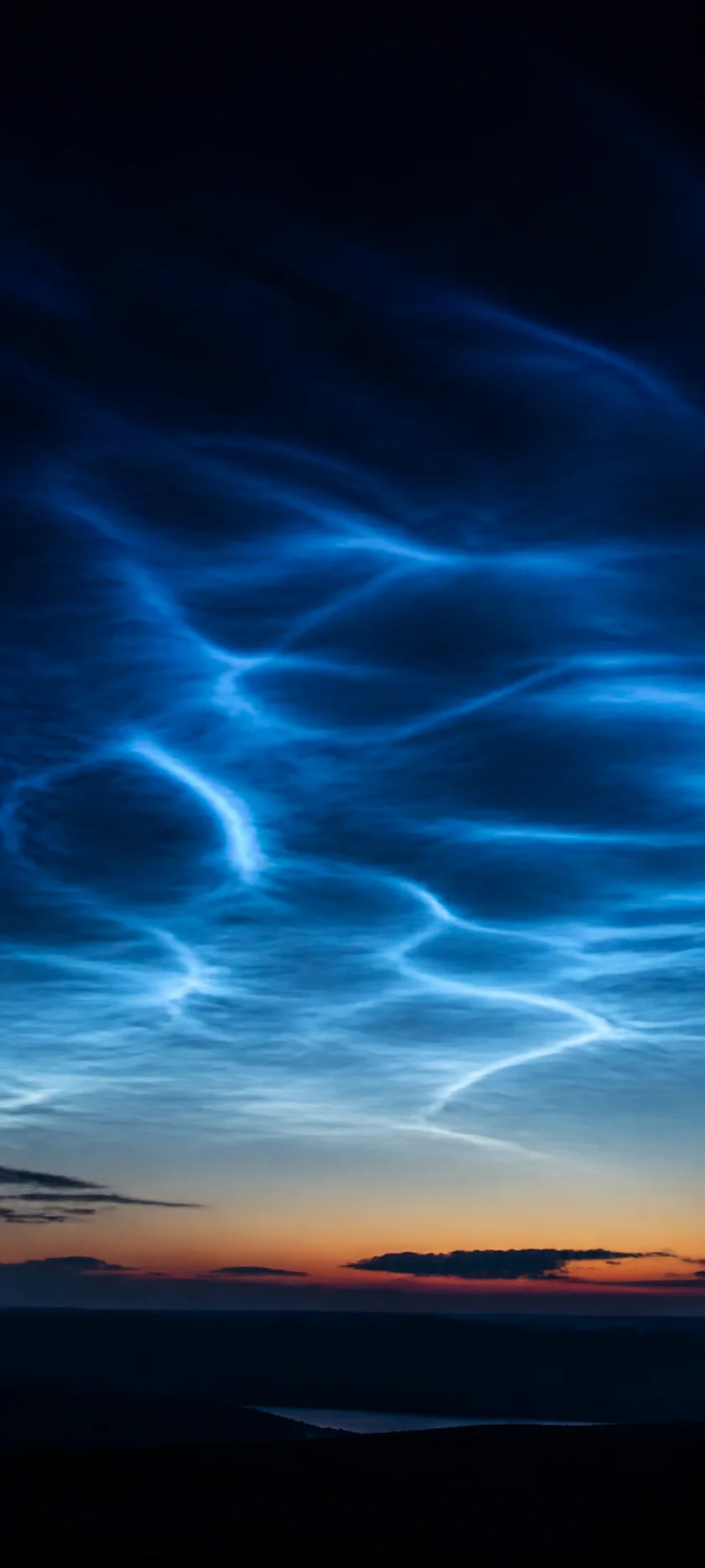 Cinematic Dawn Noctilucent Clouds