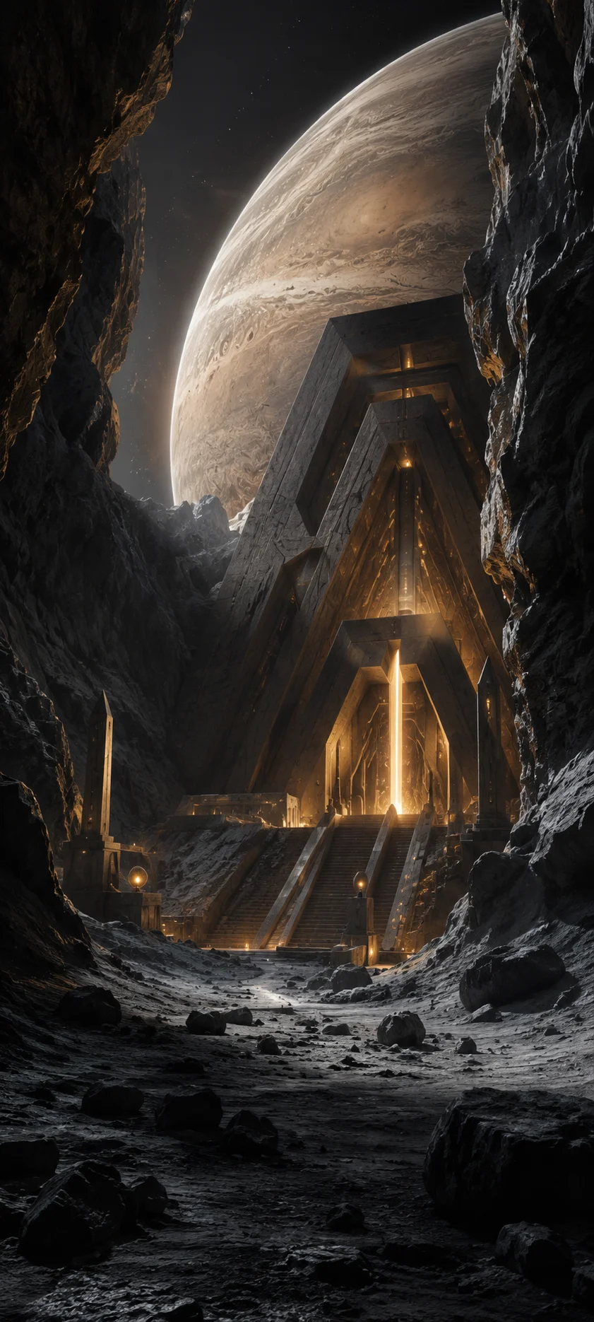 Ancient Alien Temple on Saturn Moon