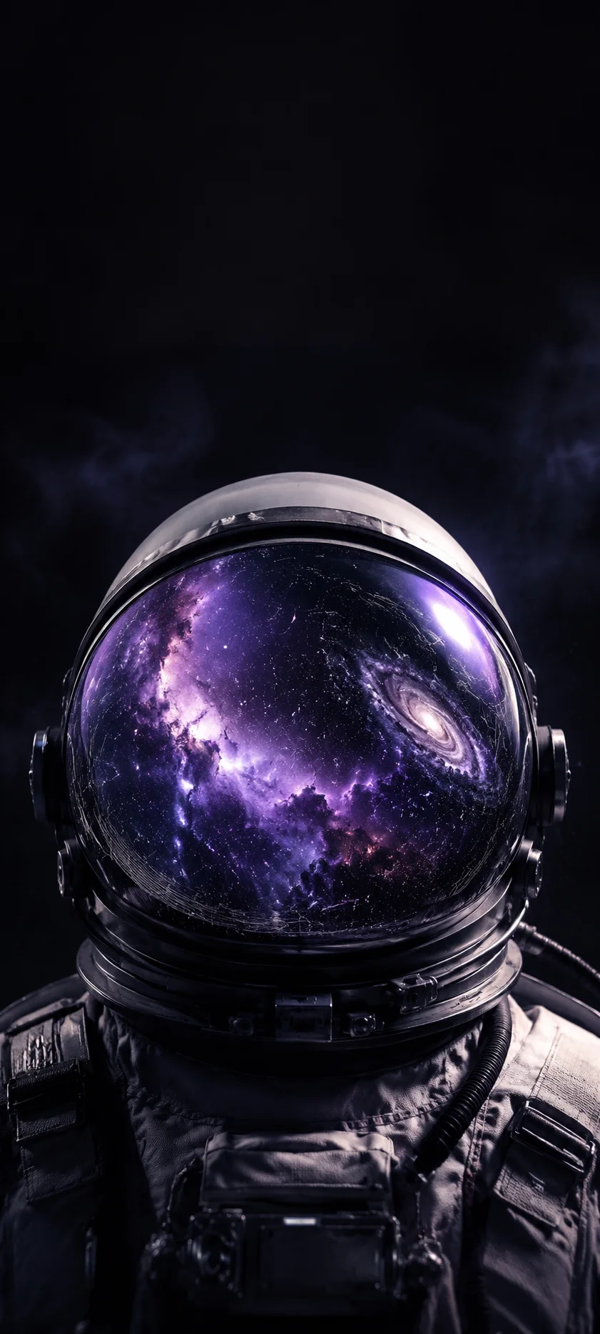 Astronaut Visor Nebula Reflection