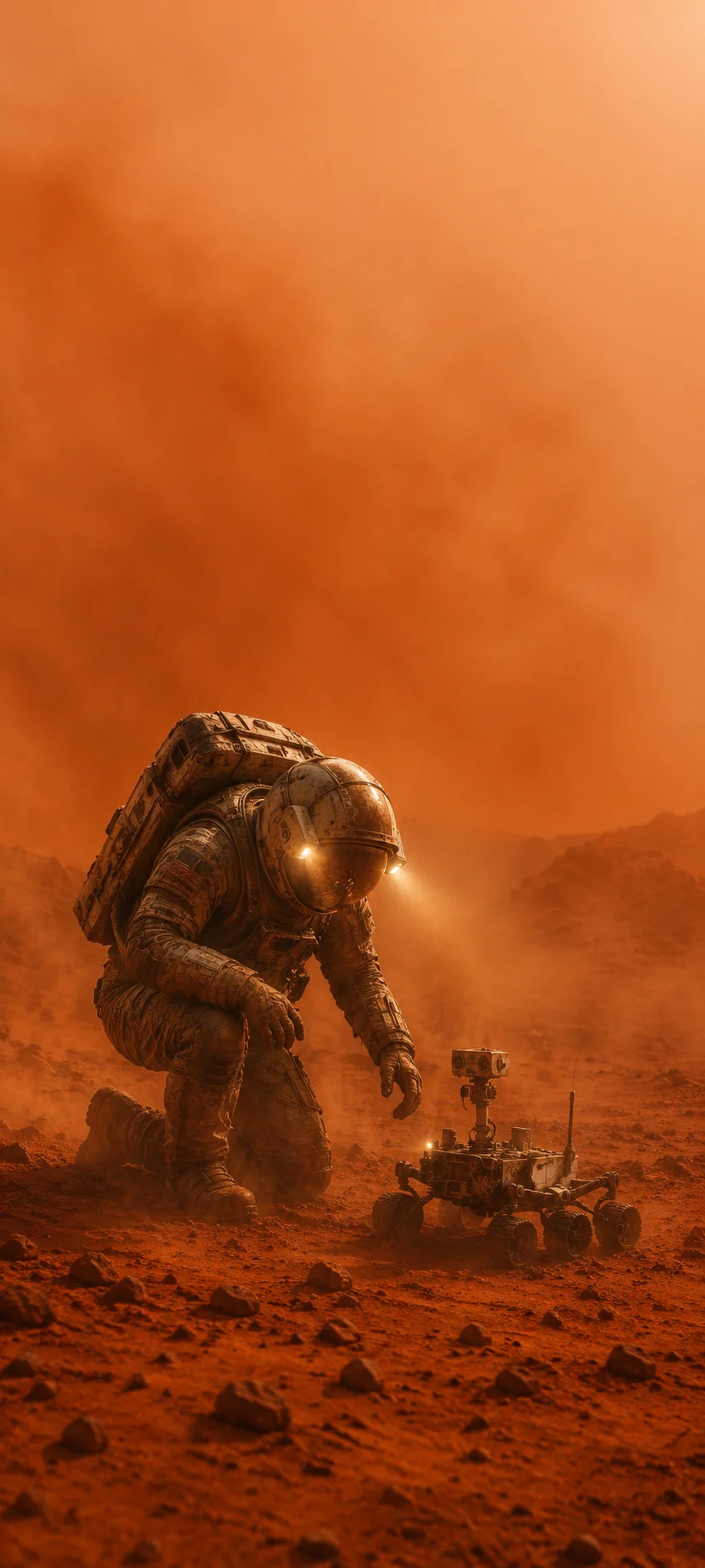 Astronaut with Mars Rover