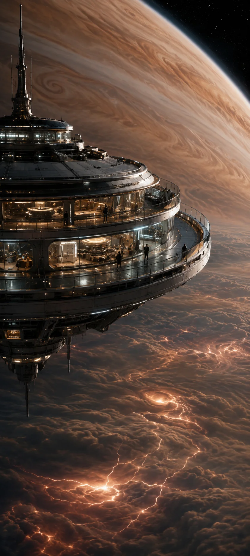 Cloud City Orbital Station over Jupiter