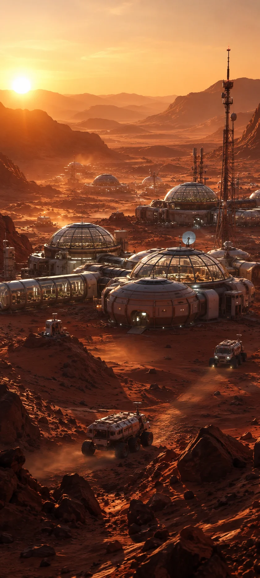 Mars Base Alpha Colony Sunset