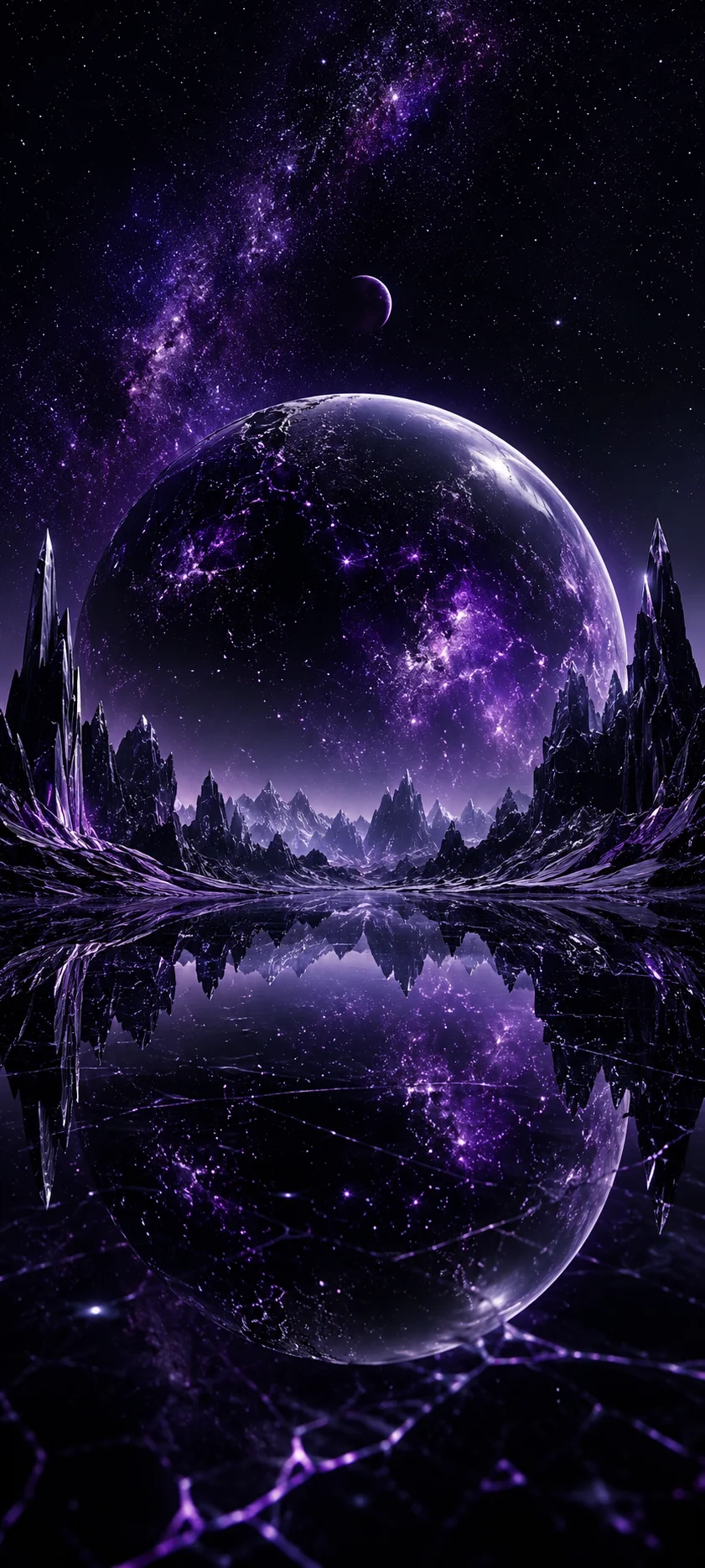 Purple Crystal World Reflection