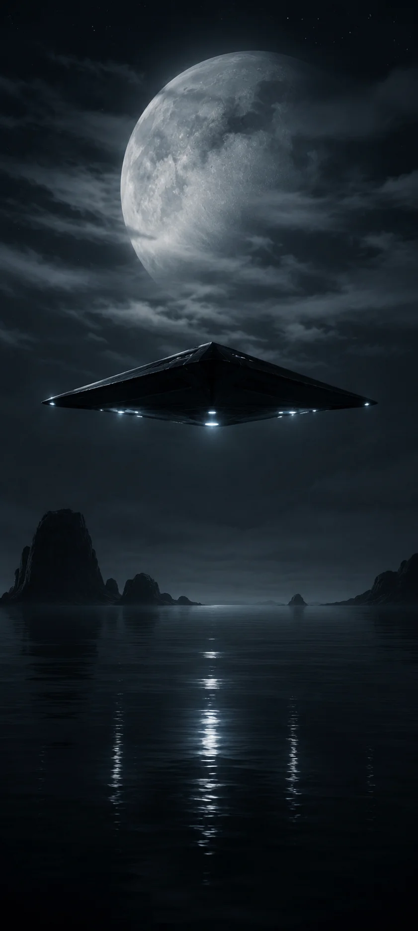 Pyramid UFO Craft over Ocean