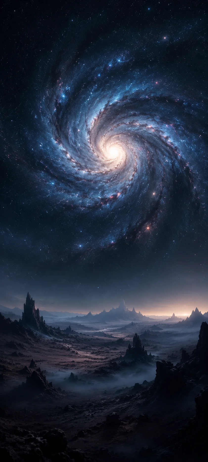 Swirling Galaxy Alien Landscape
