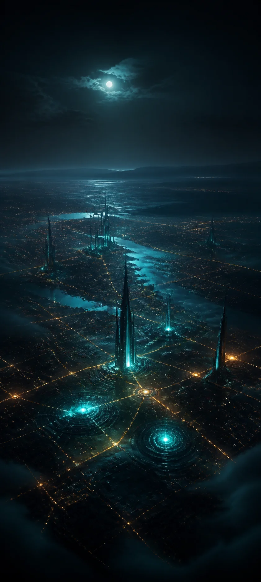 Moonlit Realm Smart City Grid