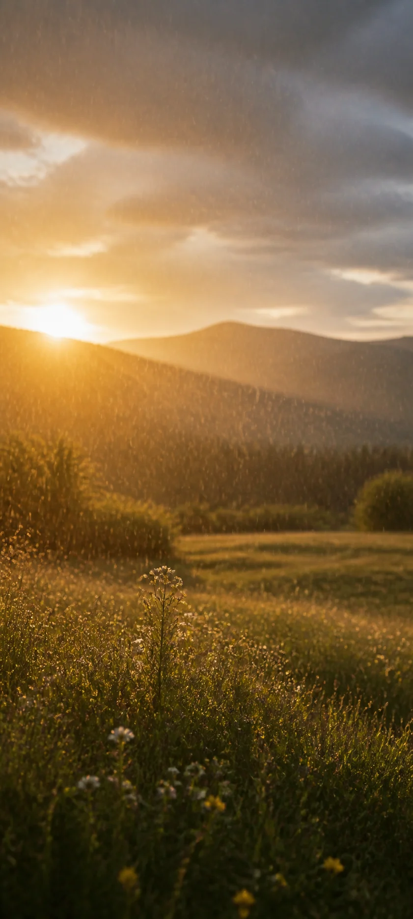 Blue Hour Golden Rain Shower