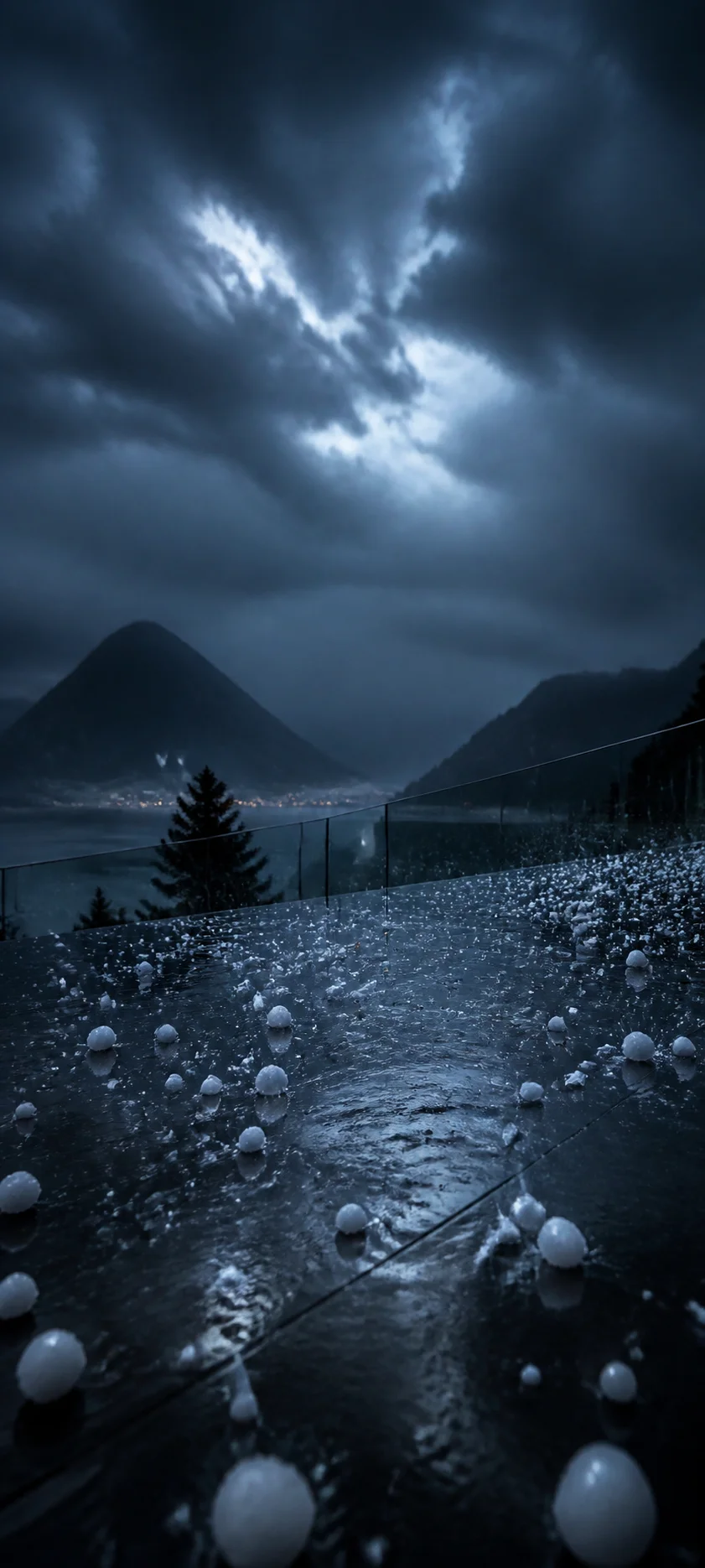 Blue Hour Hailstorm Glass