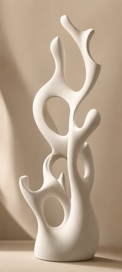 Alabaster Coral Sculpture