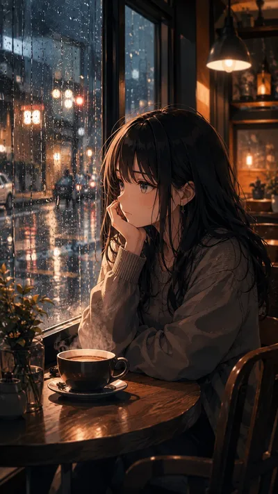 Rainy Cafe Window Reverie