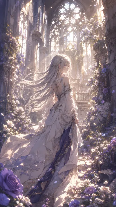 Sunlit Ruined Chapel Bride