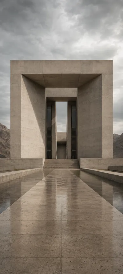 Desert Symmetry Brutalist Museum