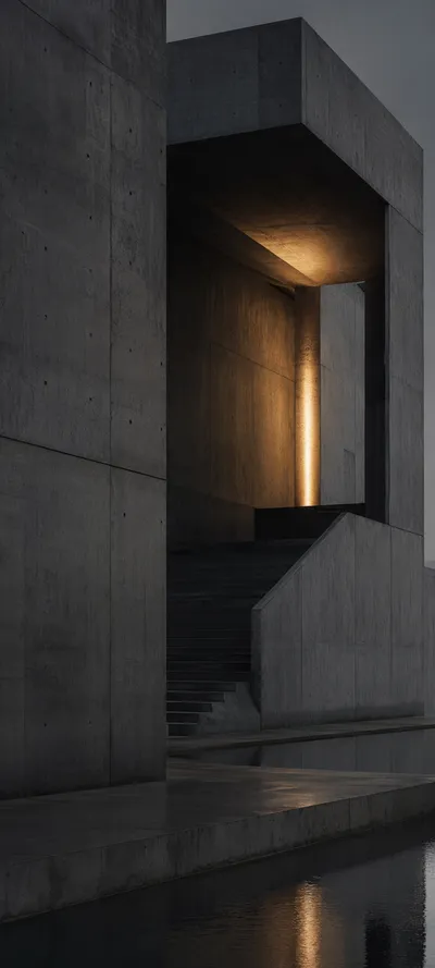 Gallery Lit Brutalist Museum
